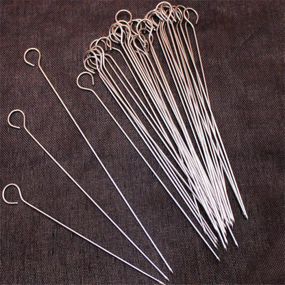 10pcs meat goose Round Roast Skewers Stick Stainless Steel BBQ Needle Barbeque Skewers Kitchen Utensils Outdoor Camping Picnic - petguardiansupplies