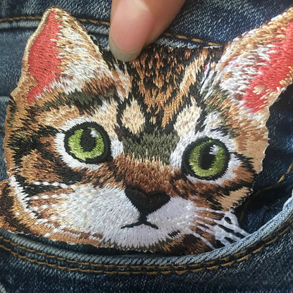 1PC cat patches for clothing iron embroidered patch applique iron on patches accessories badge stickers on clothes Jeans bags - petguardiansupplies