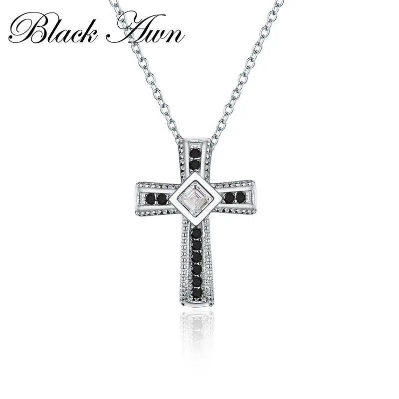 2024 New Cross Necklace Silver Color Classic Cross Jewelry Trendy Engagement Necklaces for Women Wedding Pendants P106 - petguardiansupplies