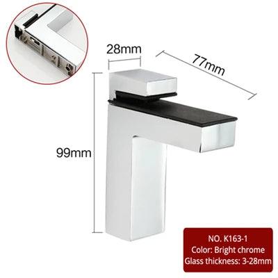 KAK Zinc Alloy Adjustable Glass Shelf Holder Glass Clamps Shelf Support Bracket Chrome Alloy Shelf Holder Glass Shelf Bracket - petguardiansupplies