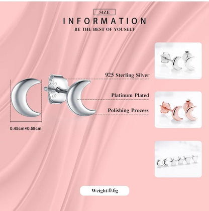 Modian New 6 Style Real 925 Sterling Silver Stars Moon Exquisite Fashion Simple Stud Earrings For Women Triangle Jewelry Brincos - petguardiansupplies