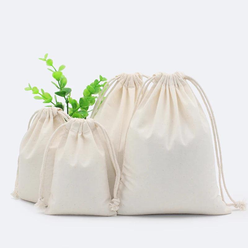 2PCS Cotton Fabric Dust Cloth Drawstring Storage Bag Clothes Socks/Underwear Shoes Receive Bag Home Sundry Kids Toy Storage Bags - petguardiansupplies