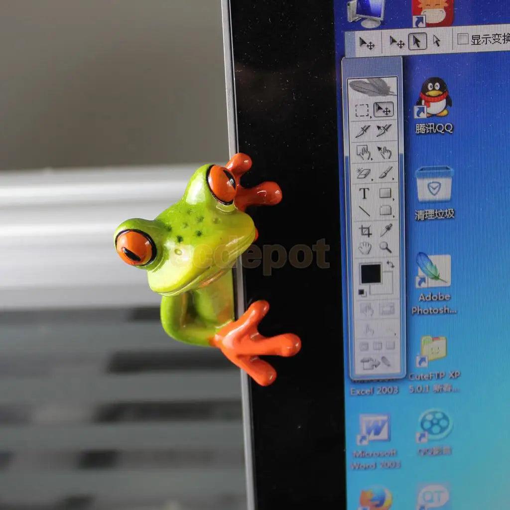 3D Frog Funny Car Office Desk Computer Decor Ornaments Miniatures Decorations, Landcrape Bonsai Garden Decor, Xmas Gift - petguardiansupplies