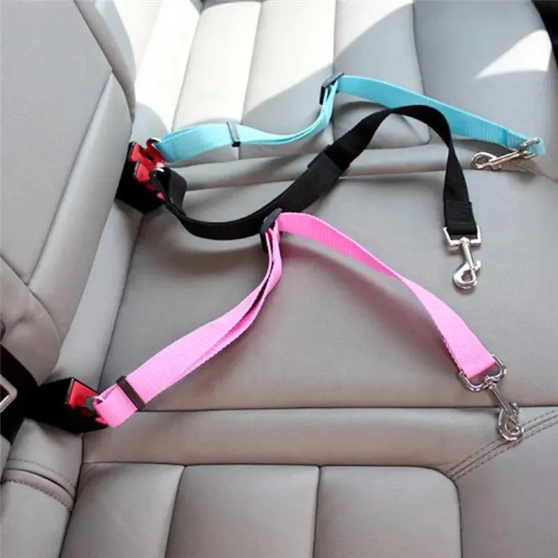 Dog Car Seat Belt Safety Protector Travel Pets Accessories Dog Leash Collar Breakaway Solid Car Harness - petguardiansupplies