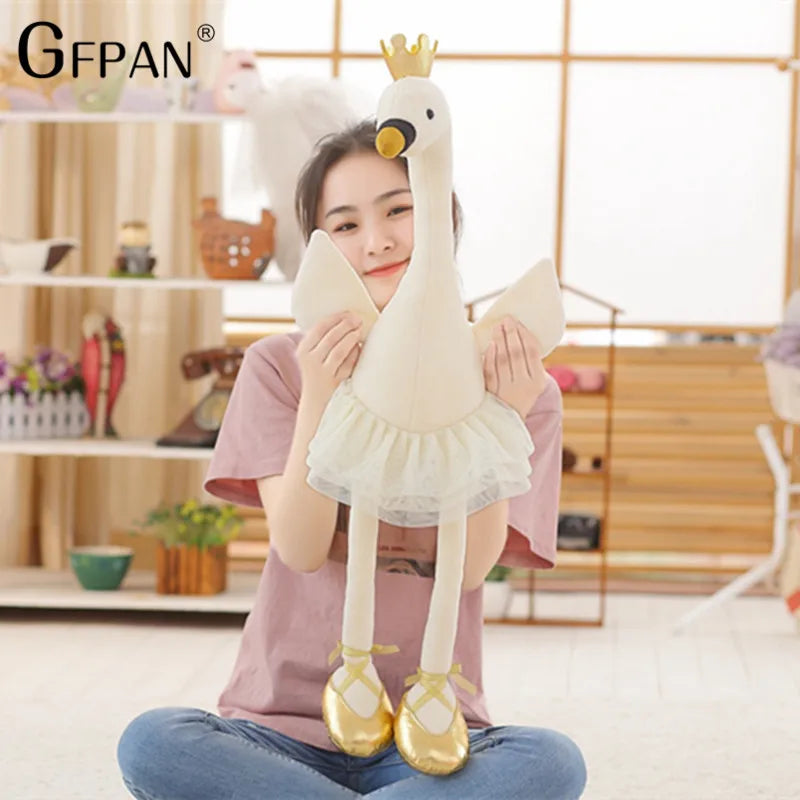 1pc Beautiful Skirt Swan White&Pink Color Super Lovely Animal Stuffed&Plush Baby Cotton Toys Party Doll For Children Girls Kids - petguardiansupplies