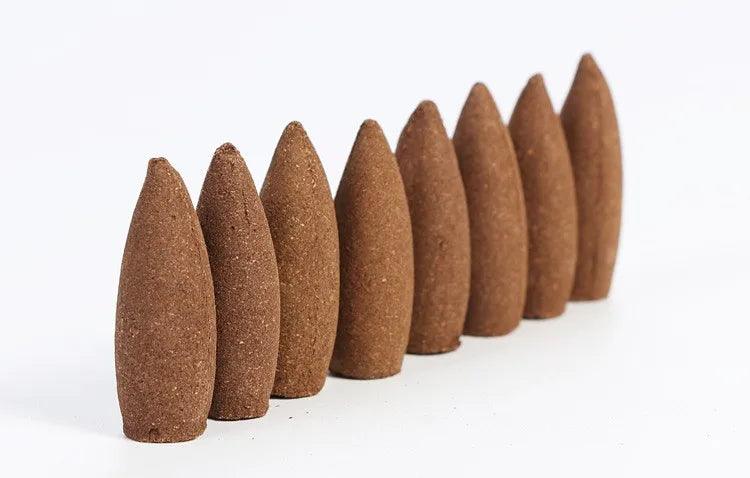 100% Natural Sandalwood Backflow Incense Cones Handmade Agarwood Cones Incense Help Sleep Wormwood Incenso Drive Away Mosquitoes - petguardiansupplies