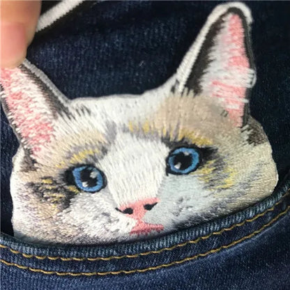 1PC cat patches for clothing iron embroidered patch applique iron on patches accessories badge stickers on clothes Jeans bags - petguardiansupplies