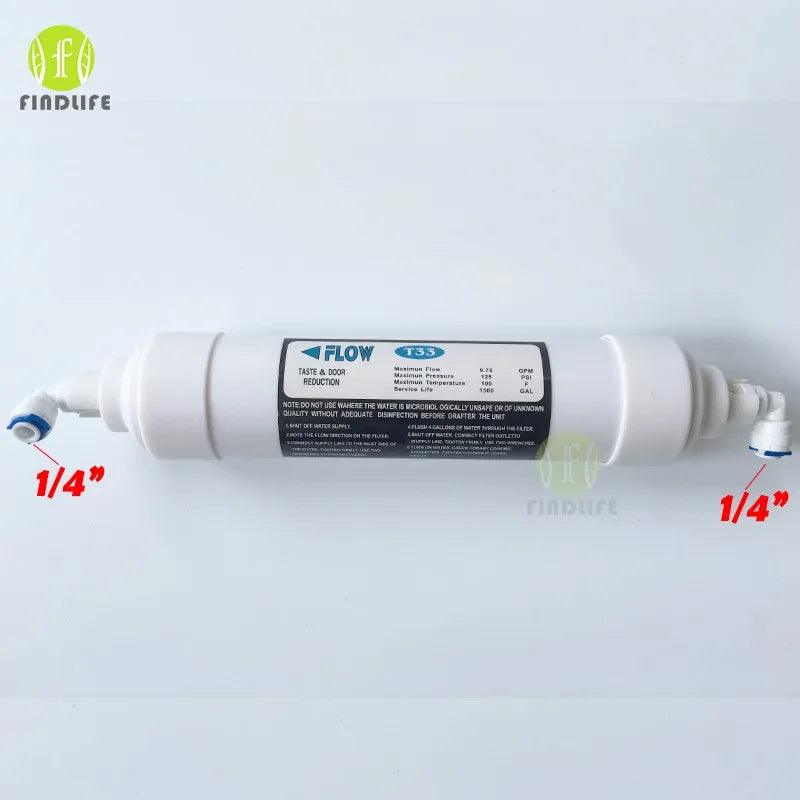 Quick connect 10 Inch T33 with 2pcs fitting Water Purifier INLINE COCONUT Carbon Post WATER FILTER cartridge REVERSE OSMOSIS - petguardiansupplies