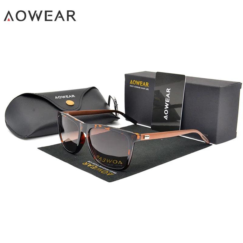 AOWEAR HD Night Vision Glasses Men Aluminium Yellow Lens Sunglasses Men Polarized Night Safe Driving Goggles Oculos Gafas De Sol - petguardiansupplies