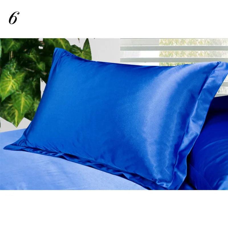 1pc Pure Emulation Silk Satin Pillowcase Single Pillow Cover Multicolor 48*74cm - petguardiansupplies