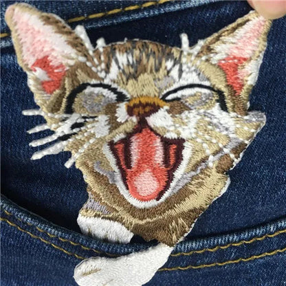 1PC cat patches for clothing iron embroidered patch applique iron on patches accessories badge stickers on clothes Jeans bags - petguardiansupplies