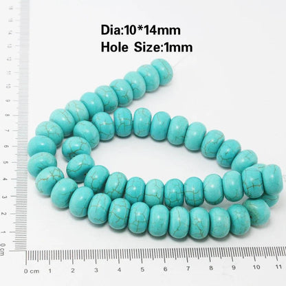 Hot 40-124pcs/strand 6 Optional Sizes Natural Blue Howlite Light Blue Stone Loose Beads For Bracelet Necklace DIY Jewelry Making - petguardiansupplies