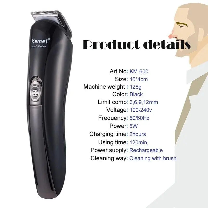 Kemei Hair Clipper Barber Hair Trimmer Electric Clipper Razor Shaver Beard Trimmer Men Shaving Machine Cutting Nose Trimmer - petguardiansupplies