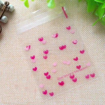 50Pcs/lot Cute Heart Theme Candy Cookie Bags Wedding Birthday Party Candy Buscuit Packaging Bag Christmas Plastic Gift Bags - petguardiansupplies