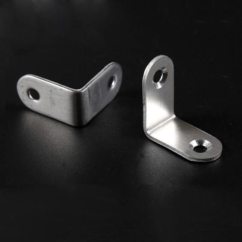 KAK 10PCS Stainless Steel Angle Corner Brackets Fasteners Protector Seven Size Corner Stand Supporting Furniture Hardware - petguardiansupplies