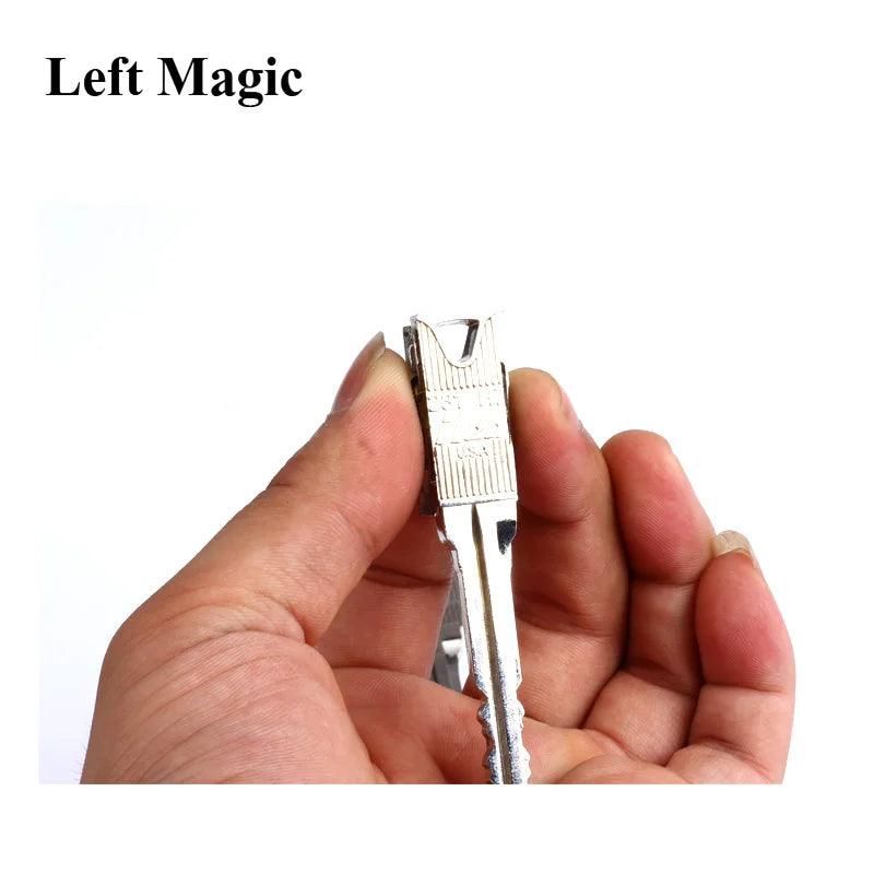 2 Pcs New Magic Trick Toy Folding Key Thru Bottle Or Ring Penetration Magic Trick Props Magic Joke Toy Easy To Play - petguardiansupplies