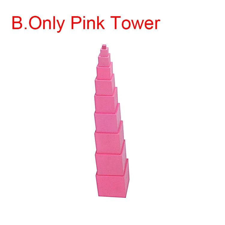 Montessori Materials Pink Tower with 10Pcs Stand Cards 0.7-7CM Early Childhood Education Preschool Kids Toys Brinquedos Juguetes - petguardiansupplies