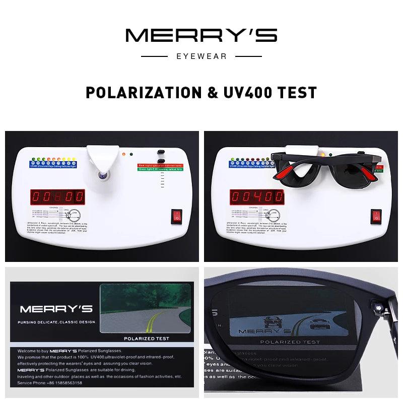 MERRYS DESIGN Men Women Classic Retro Rivet Polarized Sunglasses Lighter Design Square Frame 100% UV Protection S8508 - petguardiansupplies