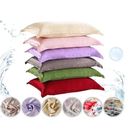 1pc Pure Emulation Silk Satin Pillowcase Single Pillow Cover Multicolor 48*74cm - petguardiansupplies