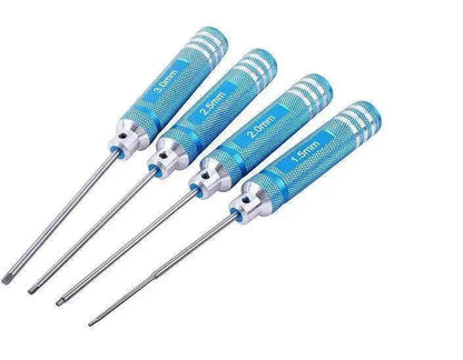 RC Tools 4 pcs hex screw driver set titanium plating hardened 1.5 2.0 2.5 3.0mm screwdriver For RC helicopter Boat Car toys - petguardiansupplies