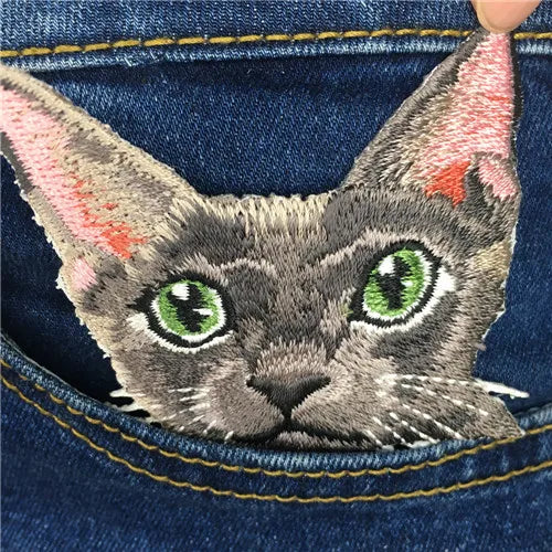 1PC cat patches for clothing iron embroidered patch applique iron on patches accessories badge stickers on clothes Jeans bags - petguardiansupplies