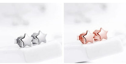 Modian New 6 Style Real 925 Sterling Silver Stars Moon Exquisite Fashion Simple Stud Earrings For Women Triangle Jewelry Brincos - petguardiansupplies