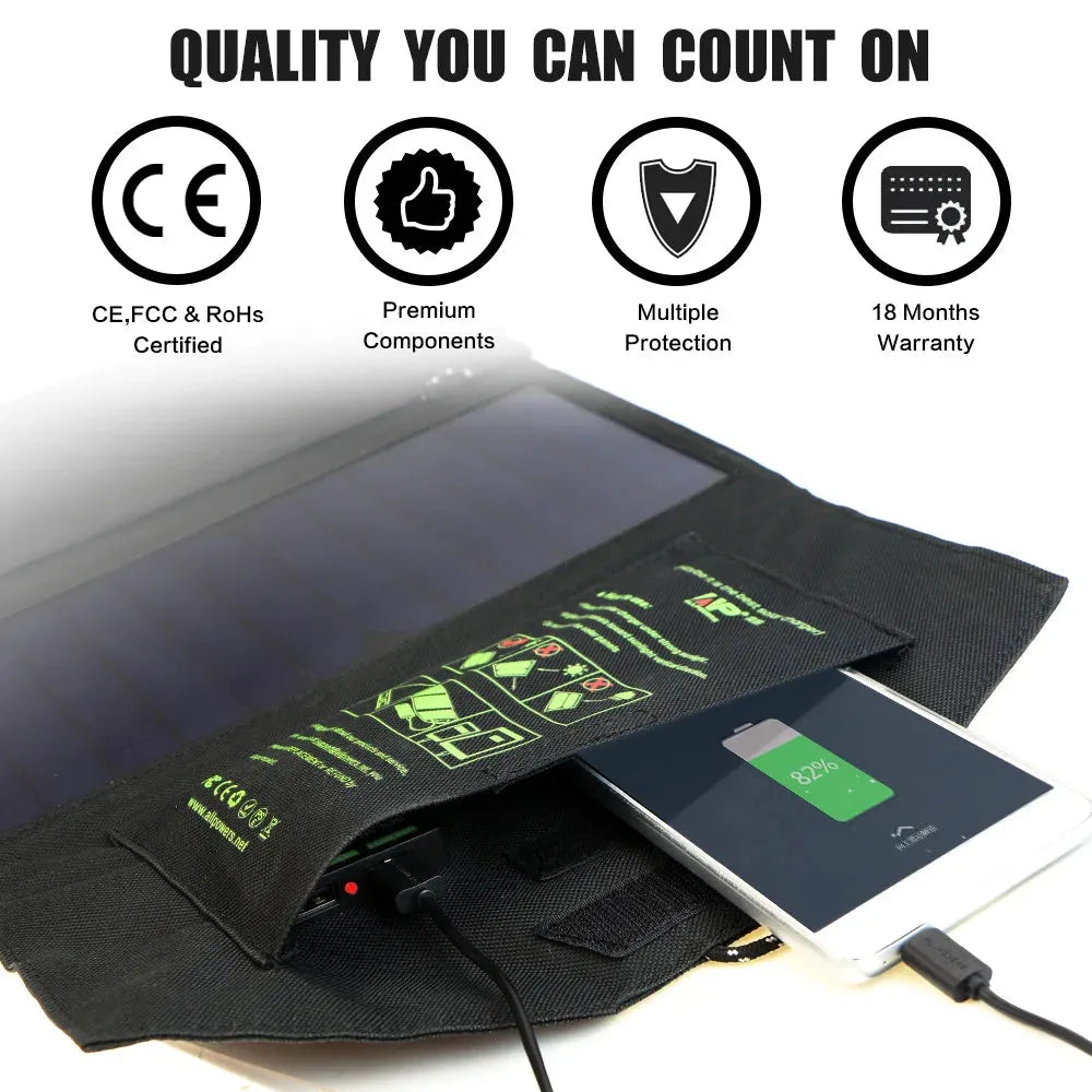 ALLPOWERS Solar panel 5V21W Portable Phone Charger Solar Charger Dual USB Output Mobile Solar Battery Charger for iPhone Samsung - petguardiansupplies