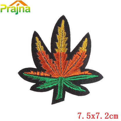 Prajna Fashion Leaf Patch 10Style Embroidery Iron On Cheap Patches For Clothing Jeans Jacket Cap Applique Badges DIY Accessories - petguardiansupplies