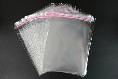 100pcs General Use High Clear OPP Adhesive Bag Transparent Poly Resealable Packaging Self-Sealing Plastic Toys Gifts Pouches - petguardiansupplies