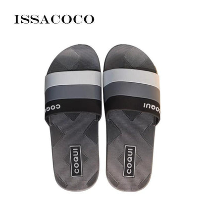 ISSACOCO Men's Flat Indoor Massage Slippers Men Home Non-slip Massage Slippers Zapatos Hombre Beach Flip Flops Men's Slides - petguardiansupplies