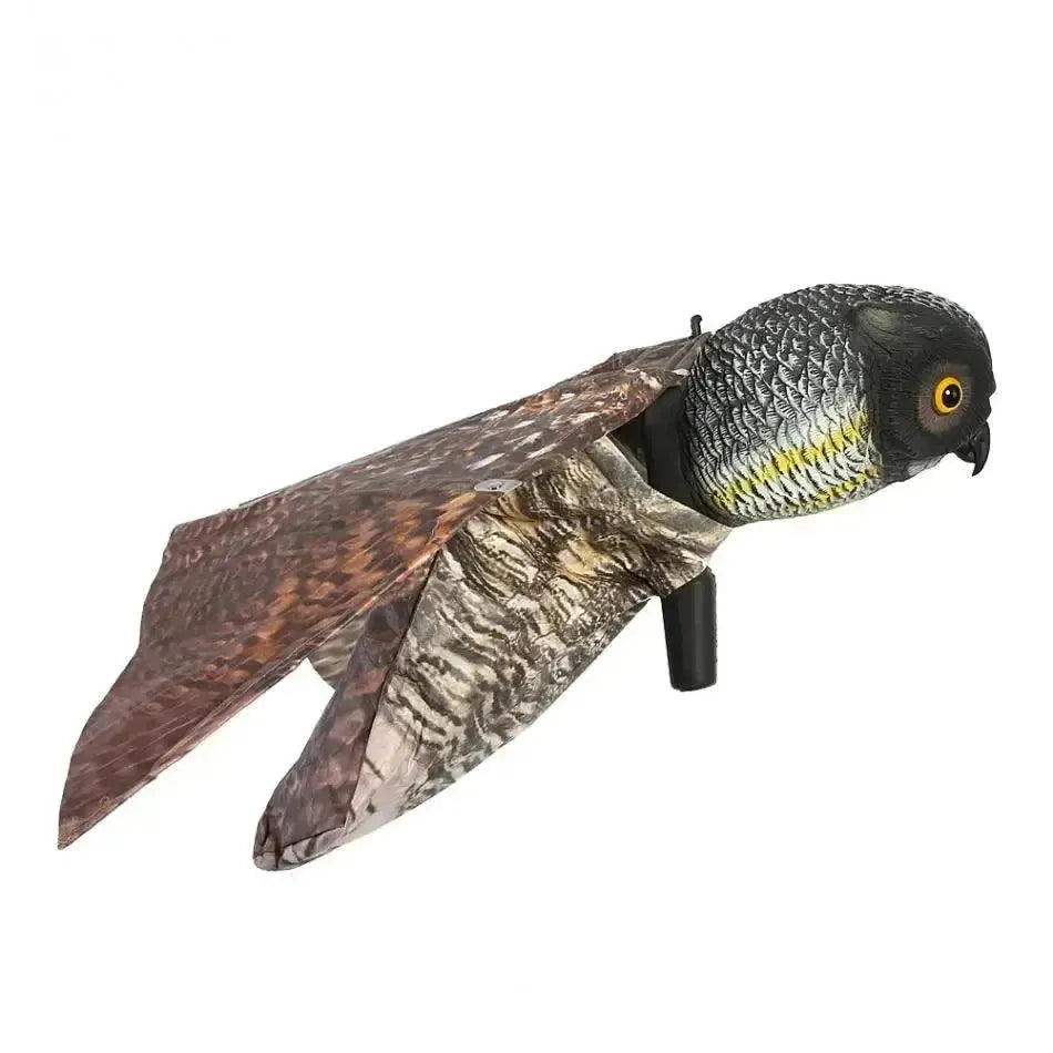 Fake Prowler Owl Bird Scarer with Moving Wing Garden Scarecrow Predator Decoy Pest Garden Yard Bird Repellent Outdoor Pest - petguardiansupplies