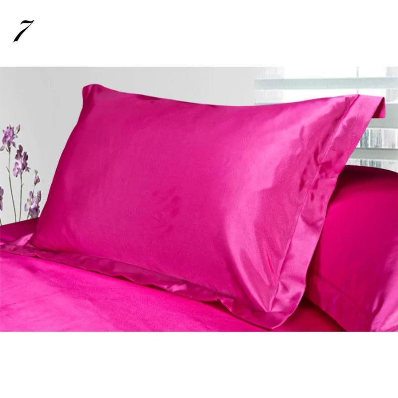 1pc Pure Emulation Silk Satin Pillowcase Single Pillow Cover Multicolor 48*74cm - petguardiansupplies