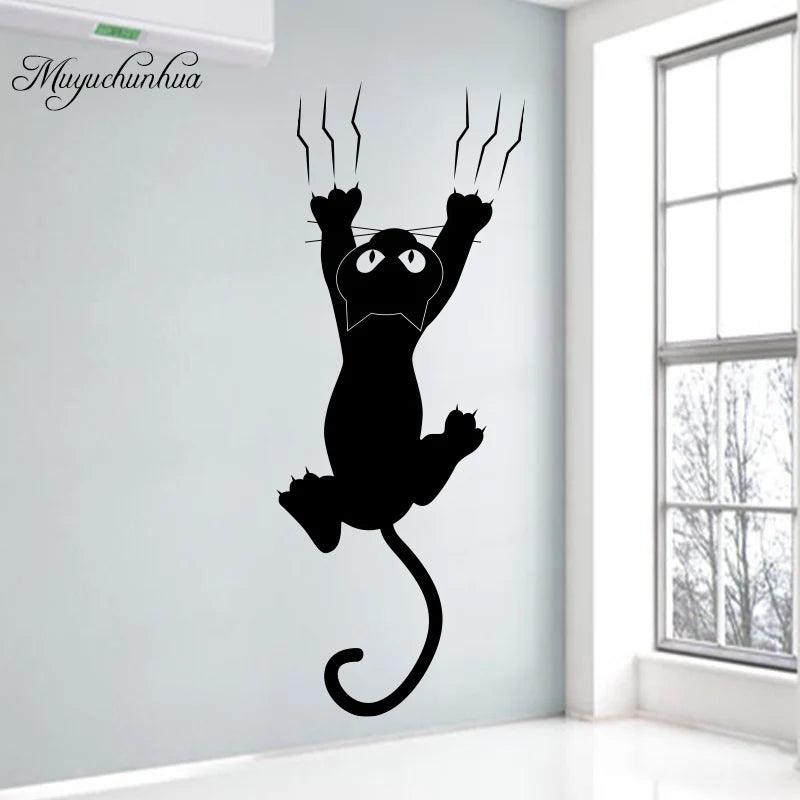 Creative Lazy Black Cat Wall Sticker Home Room Decoration Murals Wall Decals Art Wallpaper Amimals Vinyl Stickers - petguardiansupplies