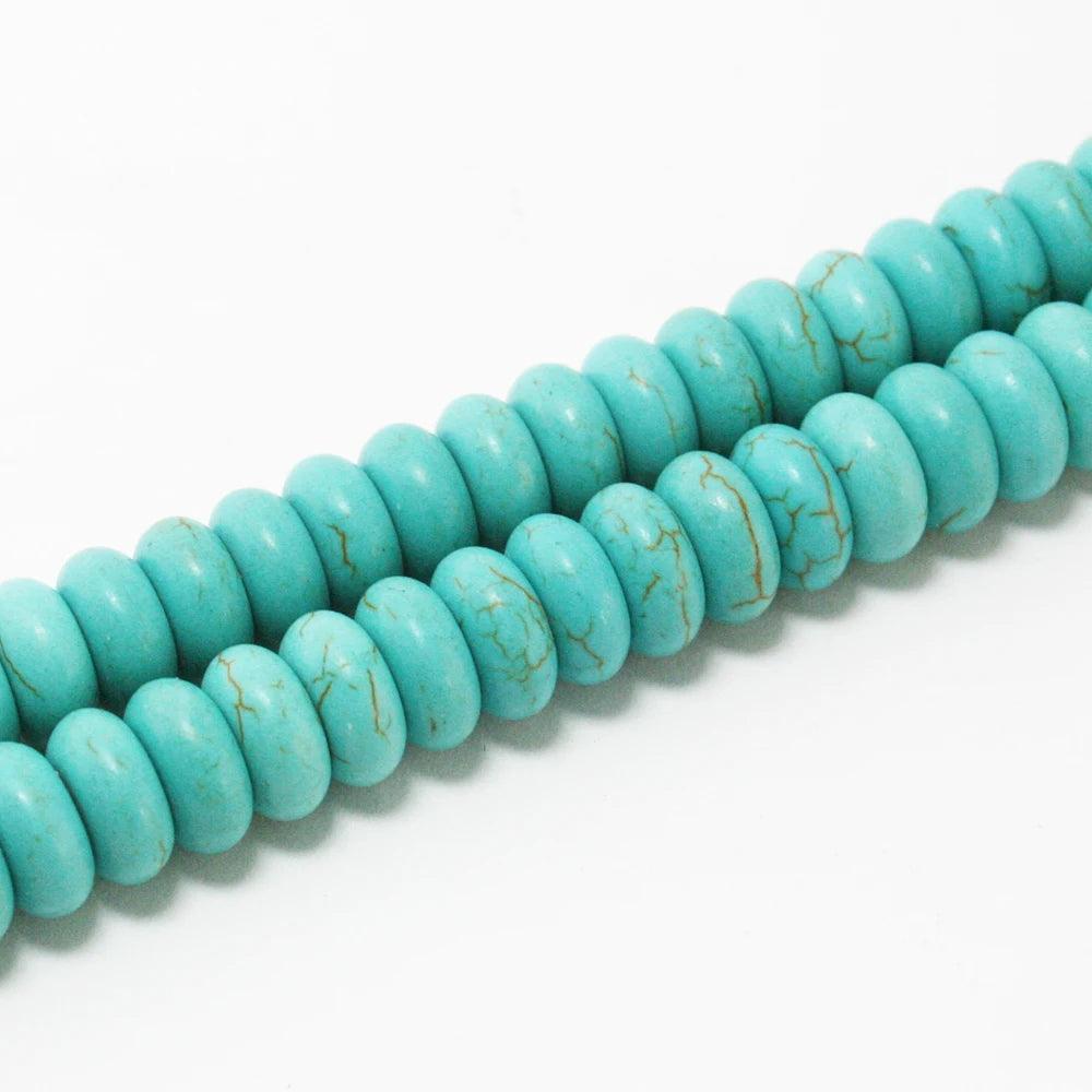 Hot 40-124pcs/strand 6 Optional Sizes Natural Blue Howlite Light Blue Stone Loose Beads For Bracelet Necklace DIY Jewelry Making - petguardiansupplies