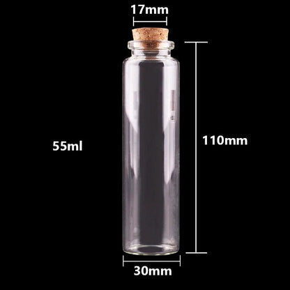 24pcs 10ml 15ml 20ml 25ml 30ml Cute Clear Glass Bottles with Cork Stopper Empty Spice Bottles Jars DIY Crafts Vials - petguardiansupplies