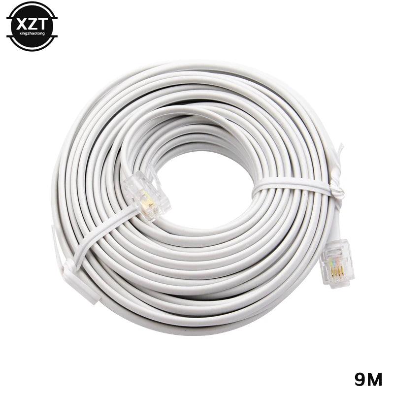 30M/15M/12M/9M/6M/3M RJ11 6P4C Telephone Extension Cable Connector HOT SALE - petguardiansupplies