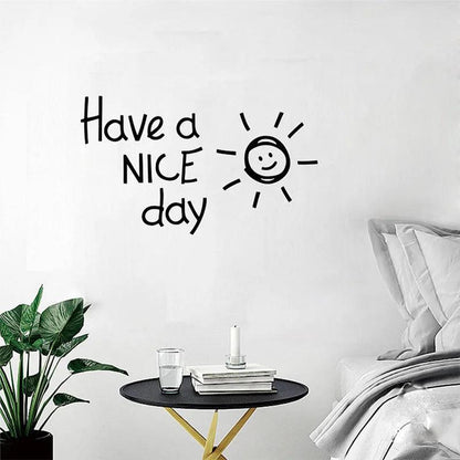 Have a NICE Day Lovely Sun Vinyl Wall Sticker Living Room Bedroom Home Decoration Decals Art English Alphabet Stickers Wallpaper - petguardiansupplies