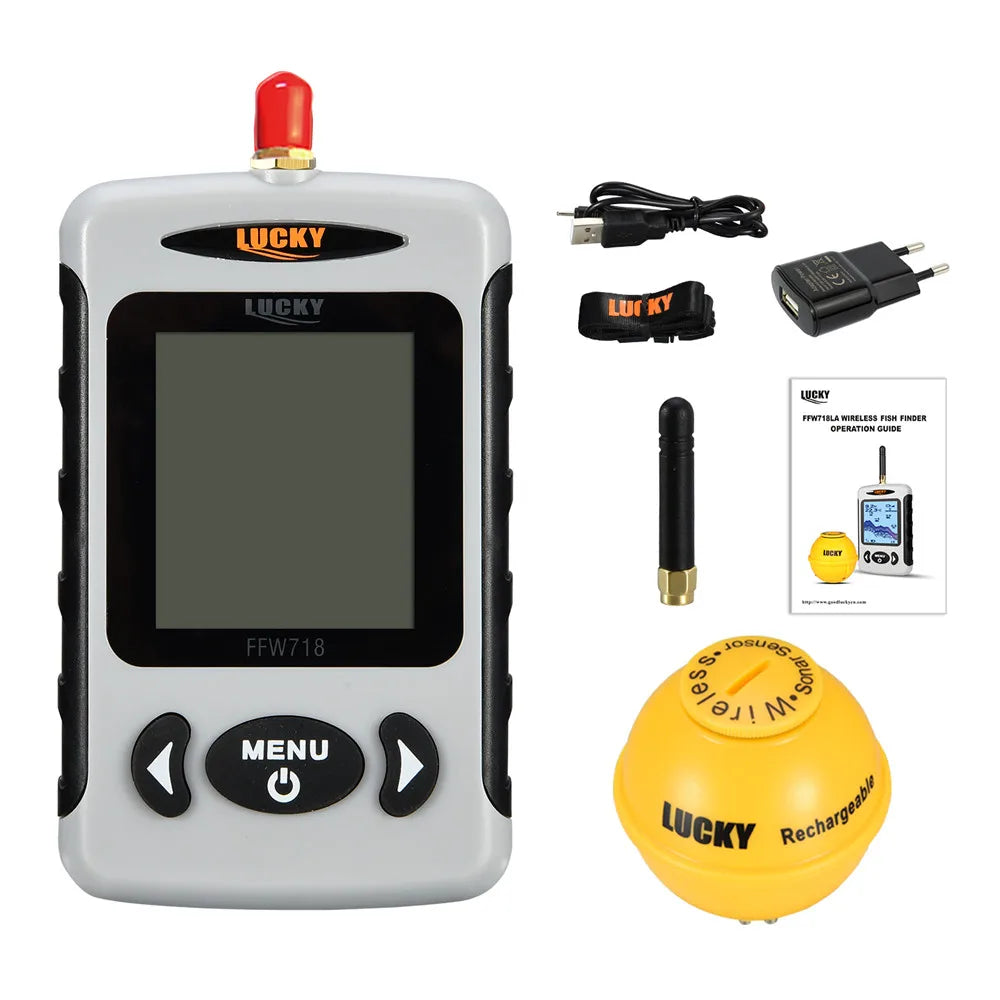 Lucky FFW718& FFW718LA Wireless Portable Fish Finder 45M/135FT Sonar Depth Sounder Alarm Ocean River Lake - petguardiansupplies