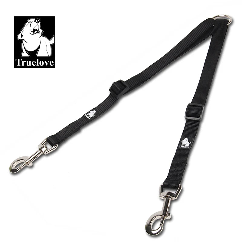 Truelove Nylon Double Dog Leash For Two Dogs Coupler No Tangle Pet Leash For Large Small Dogs For Training Running TLH2372 - petguardiansupplies