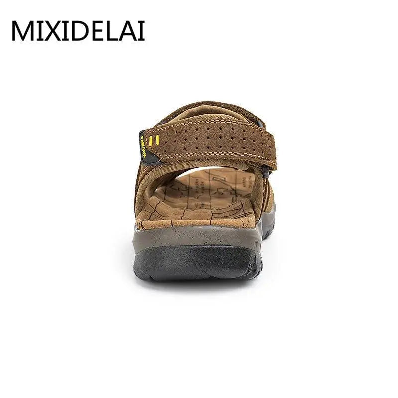 New Fashion Summer Leisure Men Shoes Beach Sandals High Quality Genuine Leather Sandals Soft Large Size Men's Sandals Size 38-48 - petguardiansupplies