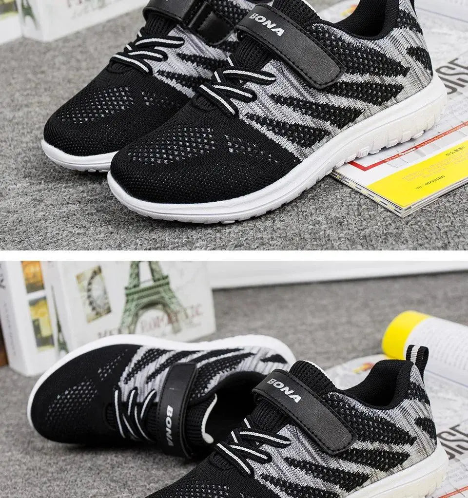 BONA New Arrival Popular Style Children Casual Shoes Mesh Sneakers Boys & Girls Flat Child Running Shoes Light Fast Free Shippin - petguardiansupplies