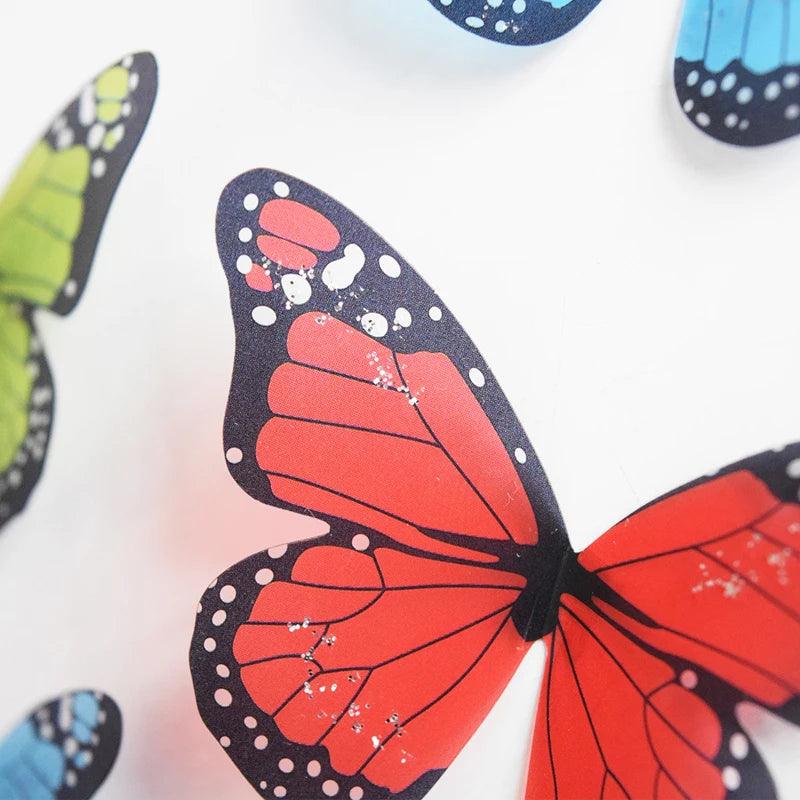 18Pcs/Set 3d Crystal Butterfly Wall Sticker Beautiful Butterflies Art Decals Home Decor Stickers Wedding Decoration On The Wall - petguardiansupplies