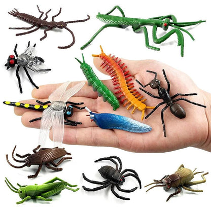 12Pcs Insect Spider Butterfly Fish Dinosaur Dog Cat Horse Figurine Farm Animal Model Action Figure Hot Toy Set For Children Gift - petguardiansupplies