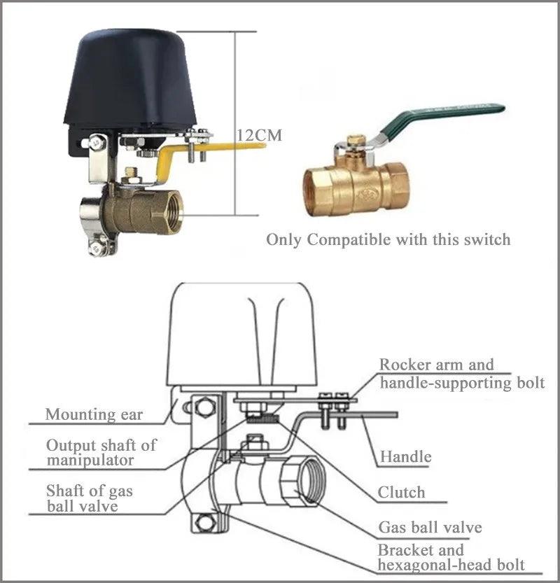 DN15 DN20 Gas Pipeline Manipulator Valve 1/2" 3/4" Ball Valve  for Gas/Water Shutoff cut off Butterfly valve 12V 1A - petguardiansupplies