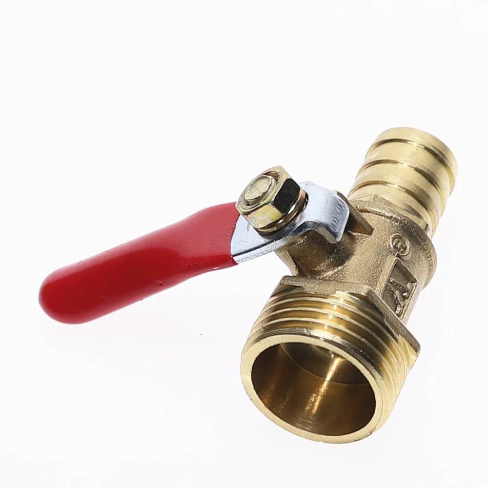 Ball Valve 4-12mm Hose Barb 1/8'' 1/2'' 1/4'' Male Thread Connector Joint Copper Pipe Fitting Coupler Adapter - petguardiansupplies