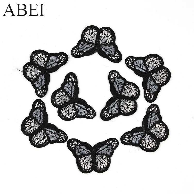 10pcs/lot Butterfly Stickers Clothes Jeans Iron Patches Diy Appliqued for Bags Shoes Handmade Sweater appliques Motif Badge - petguardiansupplies