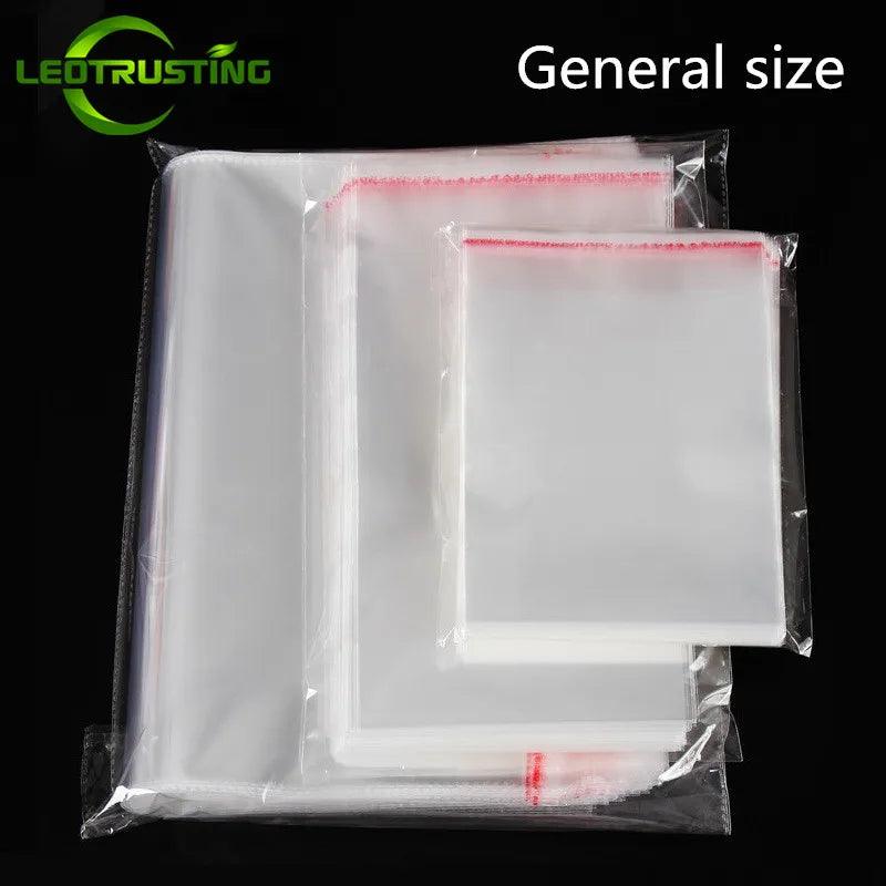 100pcs General Use High Clear OPP Adhesive Bag Transparent Poly Resealable Packaging Self-Sealing Plastic Toys Gifts Pouches - petguardiansupplies