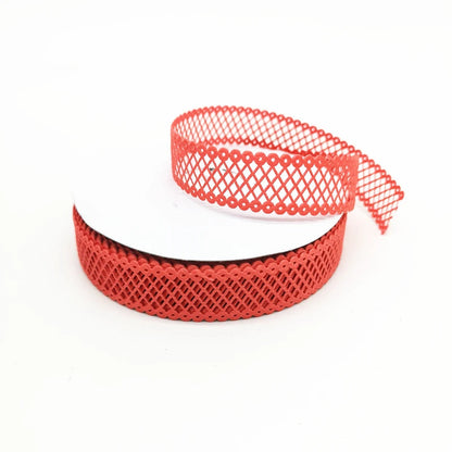 5 yards 7/8"(22mm) Plain Hollow Mesh Grid Lace Ribbon Tape For Bowknot Clips Crafts Wedding Party Decorations - petguardiansupplies