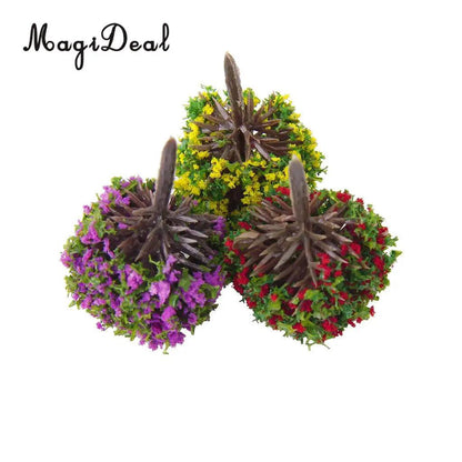 MagiDeal 30Pcs/Lot Mixed 3 Colors Flower Model Train Trees Ball Shaped Scenery Landscape 1/100 Scale for Railway Road Kids Toy - petguardiansupplies