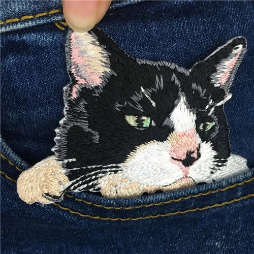 1PC cat patches for clothing iron embroidered patch applique iron on patches accessories badge stickers on clothes Jeans bags - petguardiansupplies